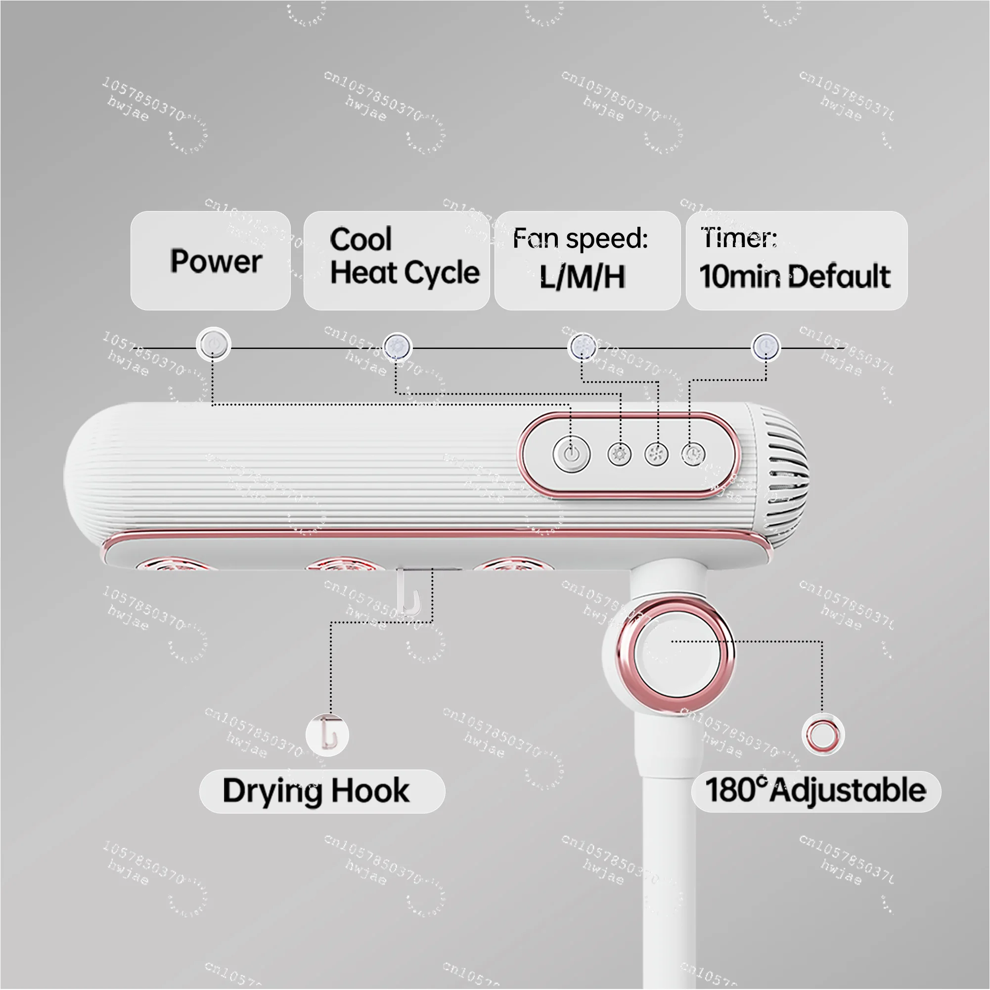 Hands Free Stand up Adjustable Vertical Hair Dryer Negative Ion Professional Salon 110,000 RPM High Speed Standing Hair Dryer