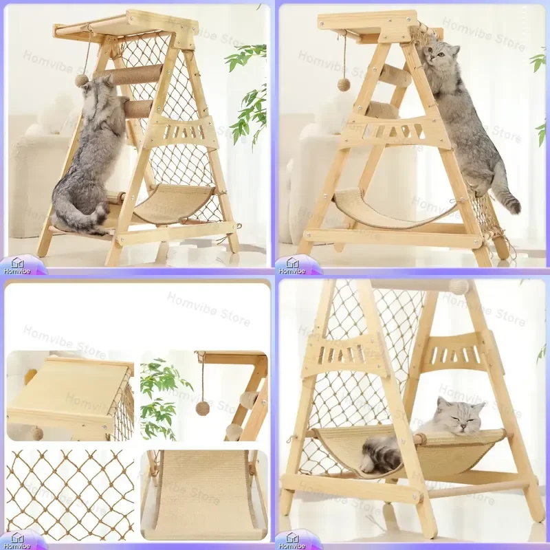arbre-a-chat-moderne-en-bois-massif-avec-echelle-pliable-hamac-pour-chat-poteau-a-gratter-en-sisal-structure-d'escalade-pour-chats-d'interieur