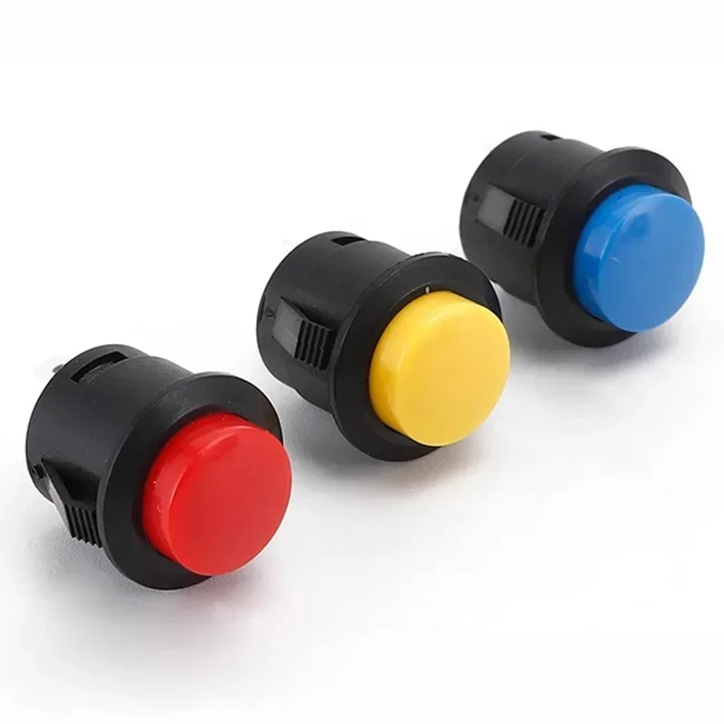 16 مللي متر مفاتيح لحظة مستديرة بطاقة مشبك إعادة تعيين مفتاح الطاقة ON-OFF 2 دبوس قفل الذاتي إعادة تعيين مفتاح بـزر دفع R13-507 #4