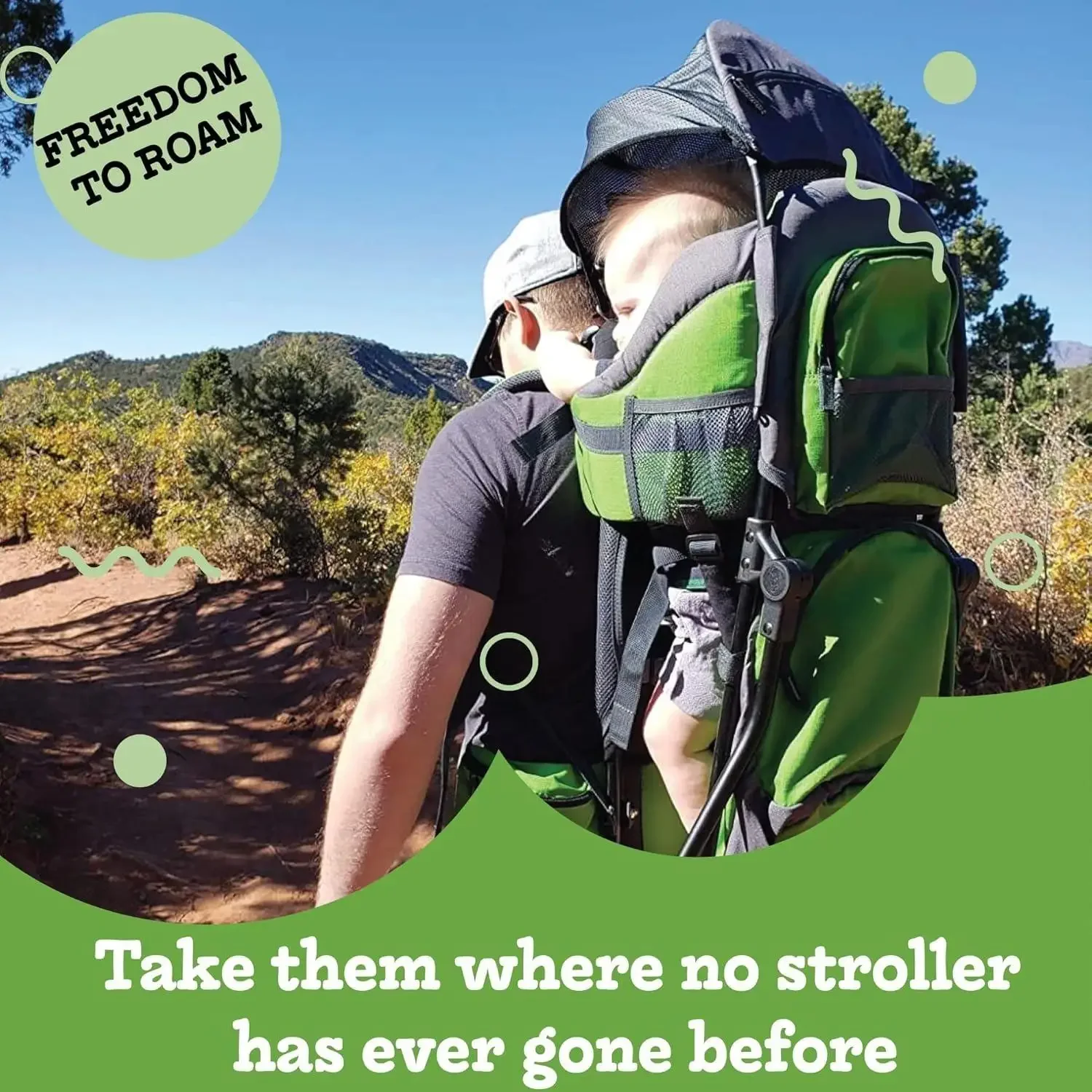 w-Carrier バックパック - 快適な幼児/ベビーバックパックキャリアシステム、おむつ交換パッド、断熱ポケット、雨よけと日よけ付き