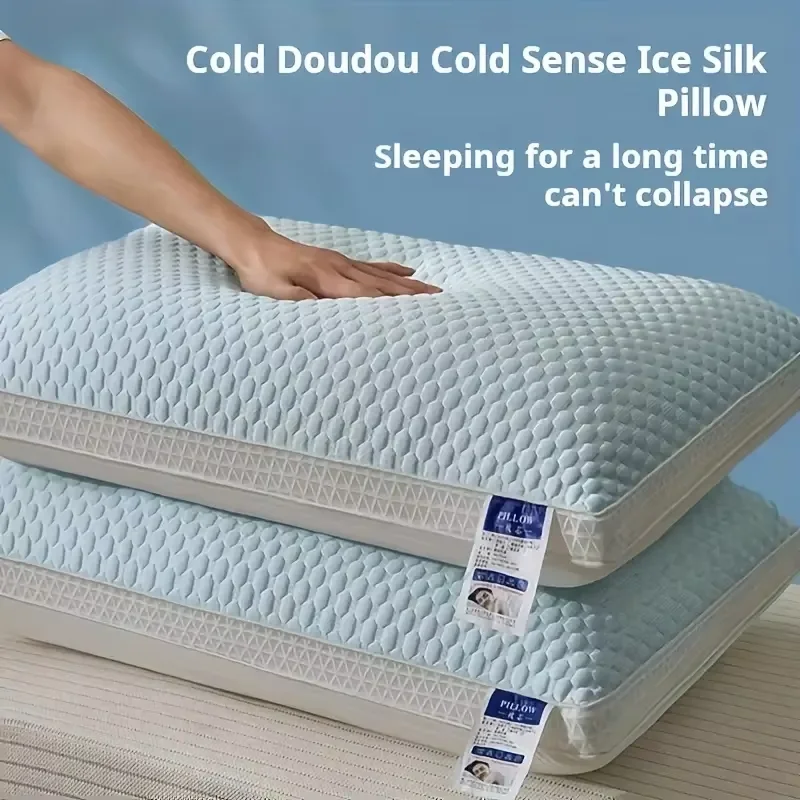 3D High Elasticity and Non Collapsing Neck Pillow, Comfortable Neck Protection Pillow Core, Single Person High Pillow, Bedding