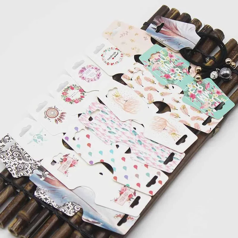 100 шт., карты для демонстрации ювелирных изделий, ценник, складная бумажная карта для ожерелья, браслета, повязка на голову, повязка для волос, подвесная этикетка, держатель для упаковки