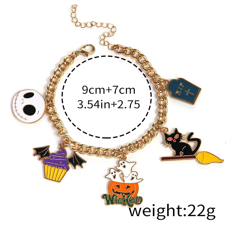 

Halloween Bracelet Festival Gift Drip Oil Pumpkin Ghost Hand Chain Cartoon Bag Accessories Part Present