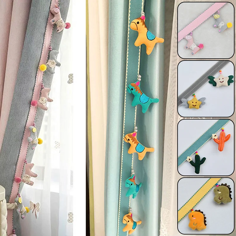 2/4 Meter Cute Animal Tassel Fringe Cartoon Pony Edging Lace Trim DIY Upholstery Curtain Tassel Home Decor Sewing Crafts