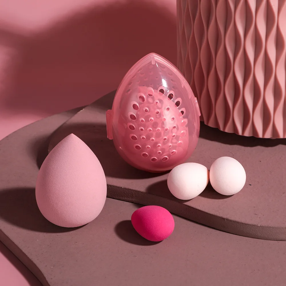 Wodoodporny, przenośny pojemnik na kosmetyki kosmetyczne z gąbką do przechowywania blendera Waterdrop makijaż Egg Puff Plastikowa skorupa do przechowywania podróżnego