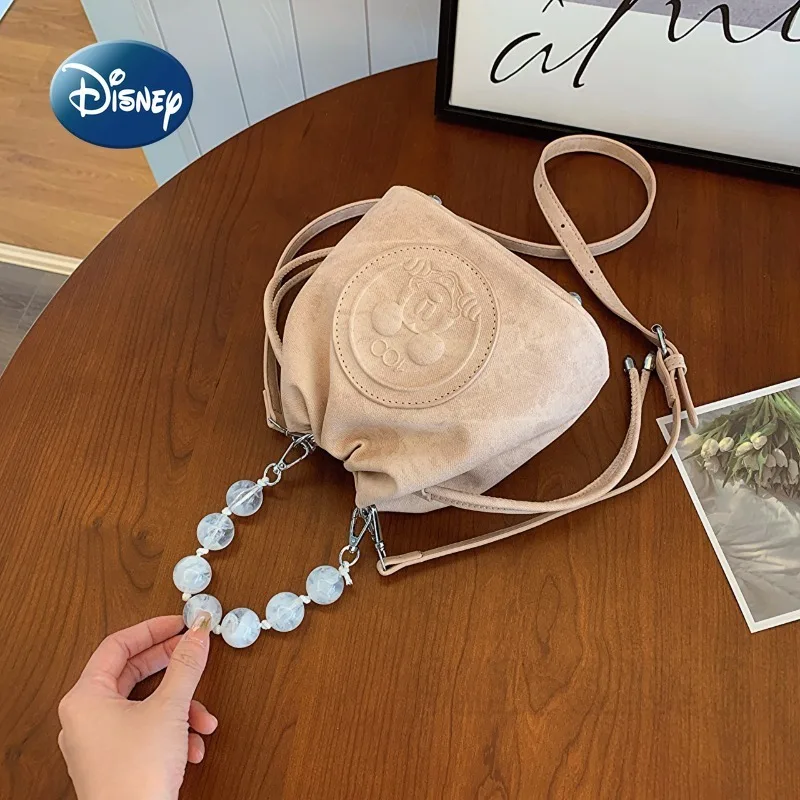 Disney Mickey New Women's Shoulder Bag Cartoon Cute Mini Fashion Trend Women's Handbag High Quality Casual Mini Bucket Bag