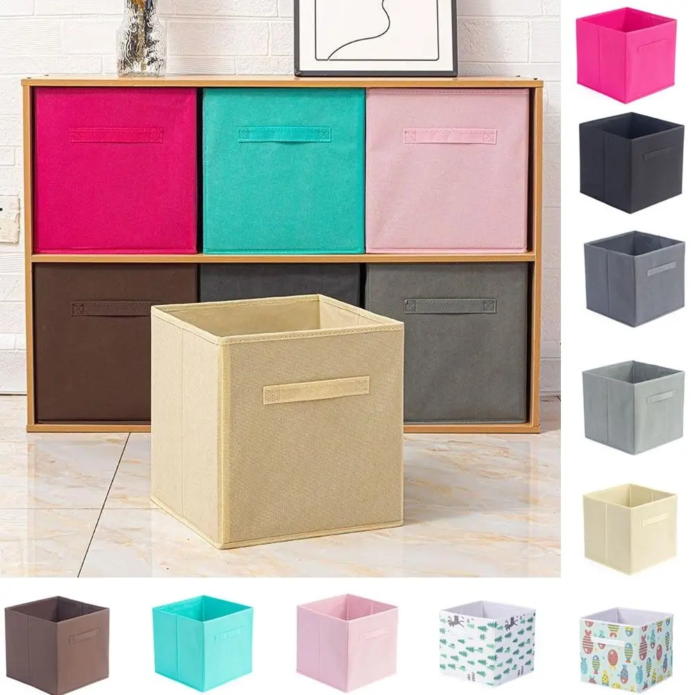

Simple Non Woven Fabric Cube Storage Box Foldable without Lid Cabinet Drawer Organizer Large Capacity Underwear Storage Box Home