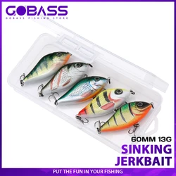 GOBASS 5pcs Vibration Sinking VIB Fishing Lures 60mm 13g Lipless Crankbait Artificial Hard Bait Peche Pesca Fishing Tackle Kit