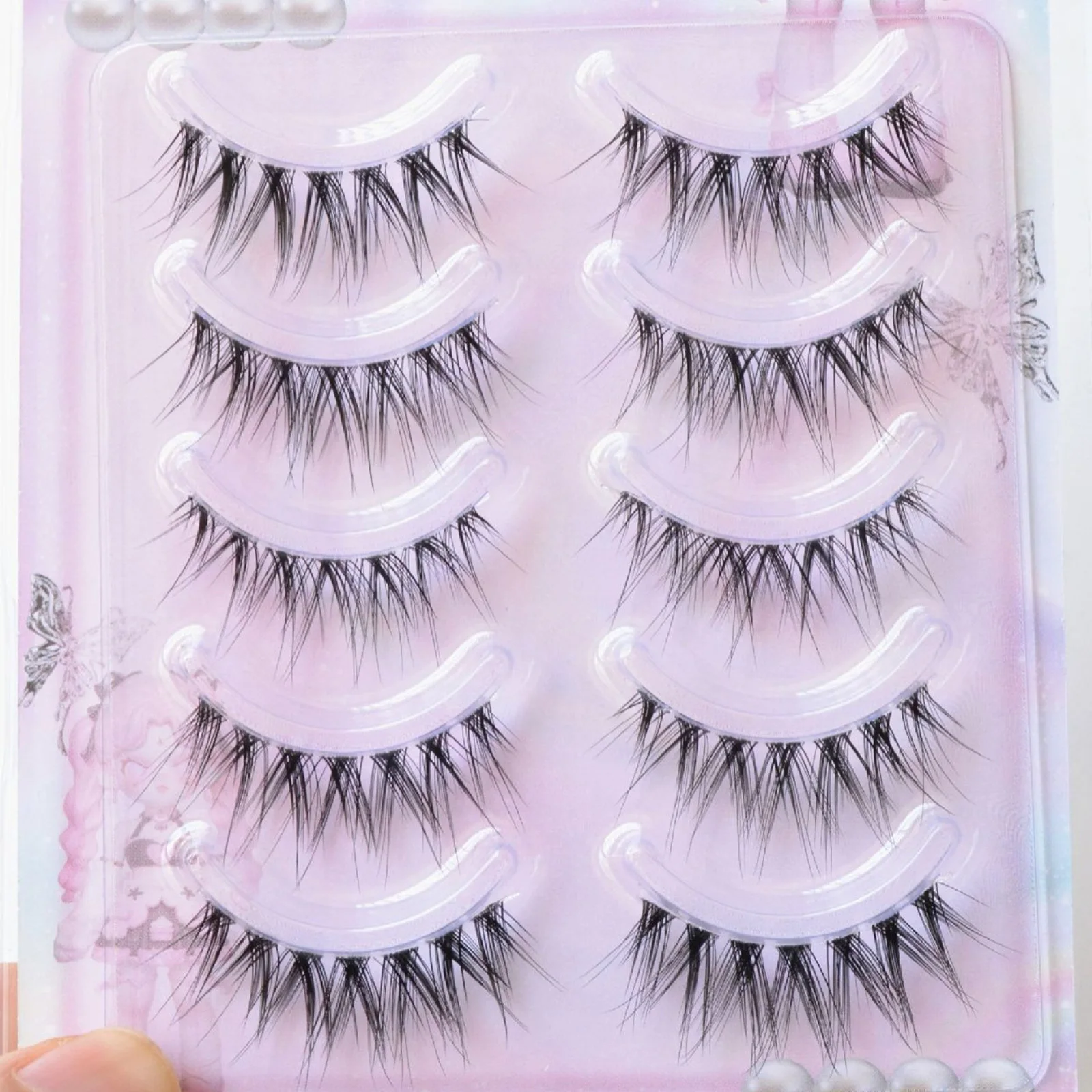 Little Devil Manga False Eyelashes full strips Transparent Band natural lashes For Natural Volume And Dramatic Look