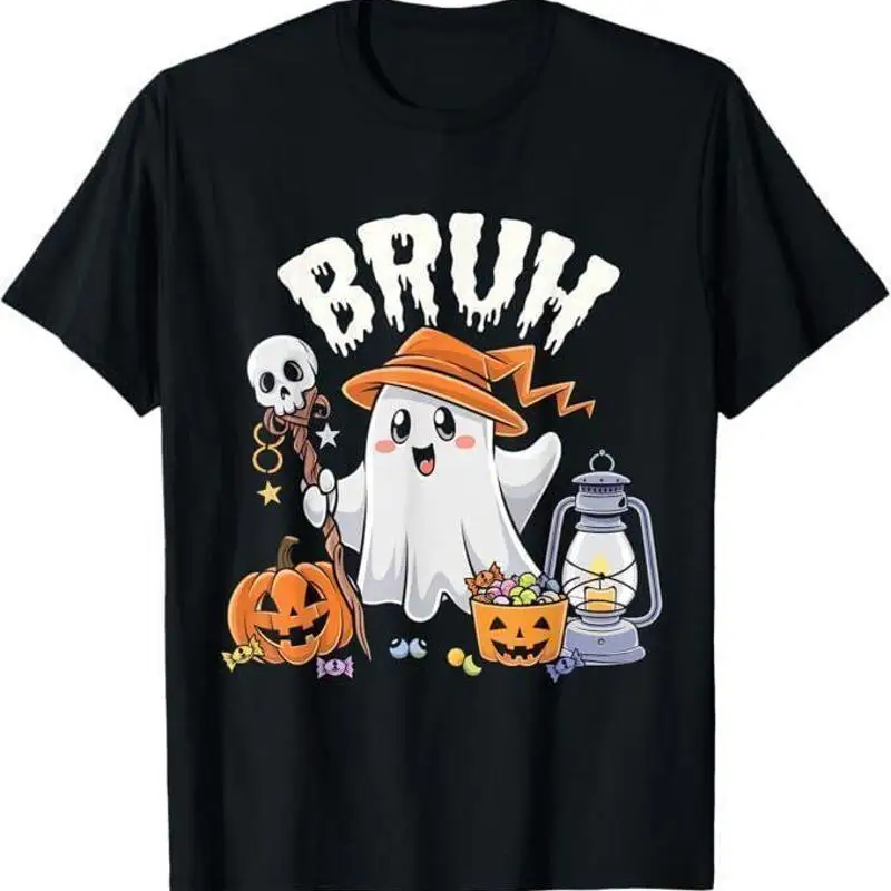 Bruh Ghost Halloween Cute Candy Funny T Shirt