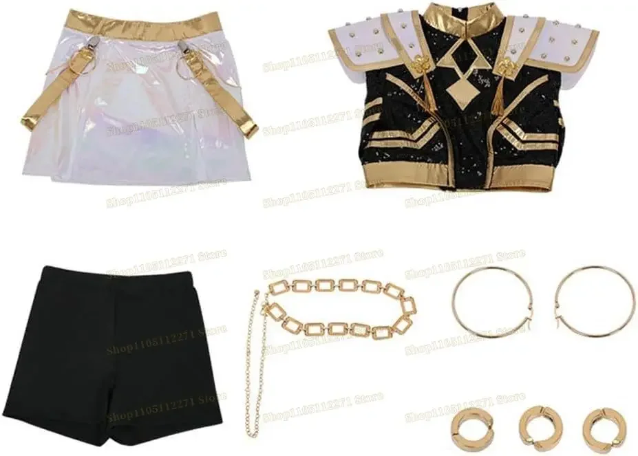 New KPop Demon Hunters HUNTR/X Zoey cosplay costume Dress jacket neck accessories vest full set of Halloween new fashion uniform