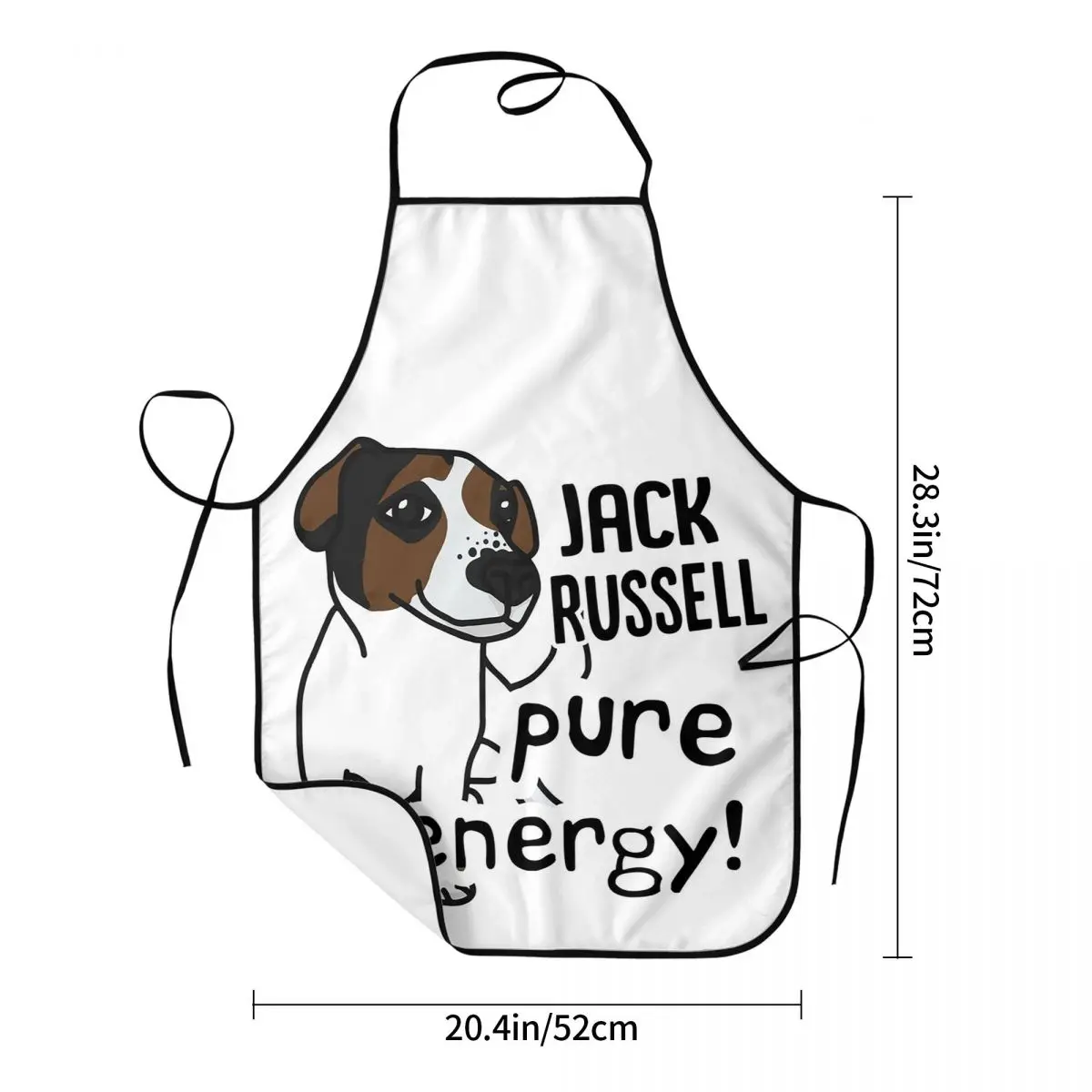 Jack Russell Terrier Dog Pure Energy Aprons Chef Cooking Tablier Sleeveless Bib Kitchen Cleaning Pinafore for Women Men Painting