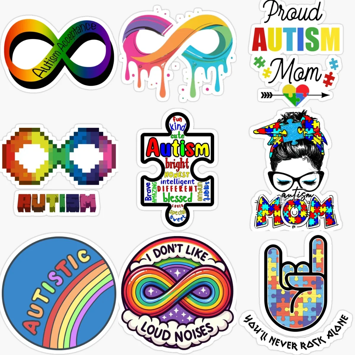 

Autism Awareness Care Autism Color Jigsaw Creative Sticker for Decorate Car Van Window Wall Fridge Decal Accessorie