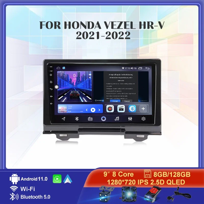 

Android 12.0 Car Multimedia Player For Honda Vezel HRV XRV WRV 2021 - 2023 Radio Navigation Stereo Carplay Autoradio GPS 8+128G