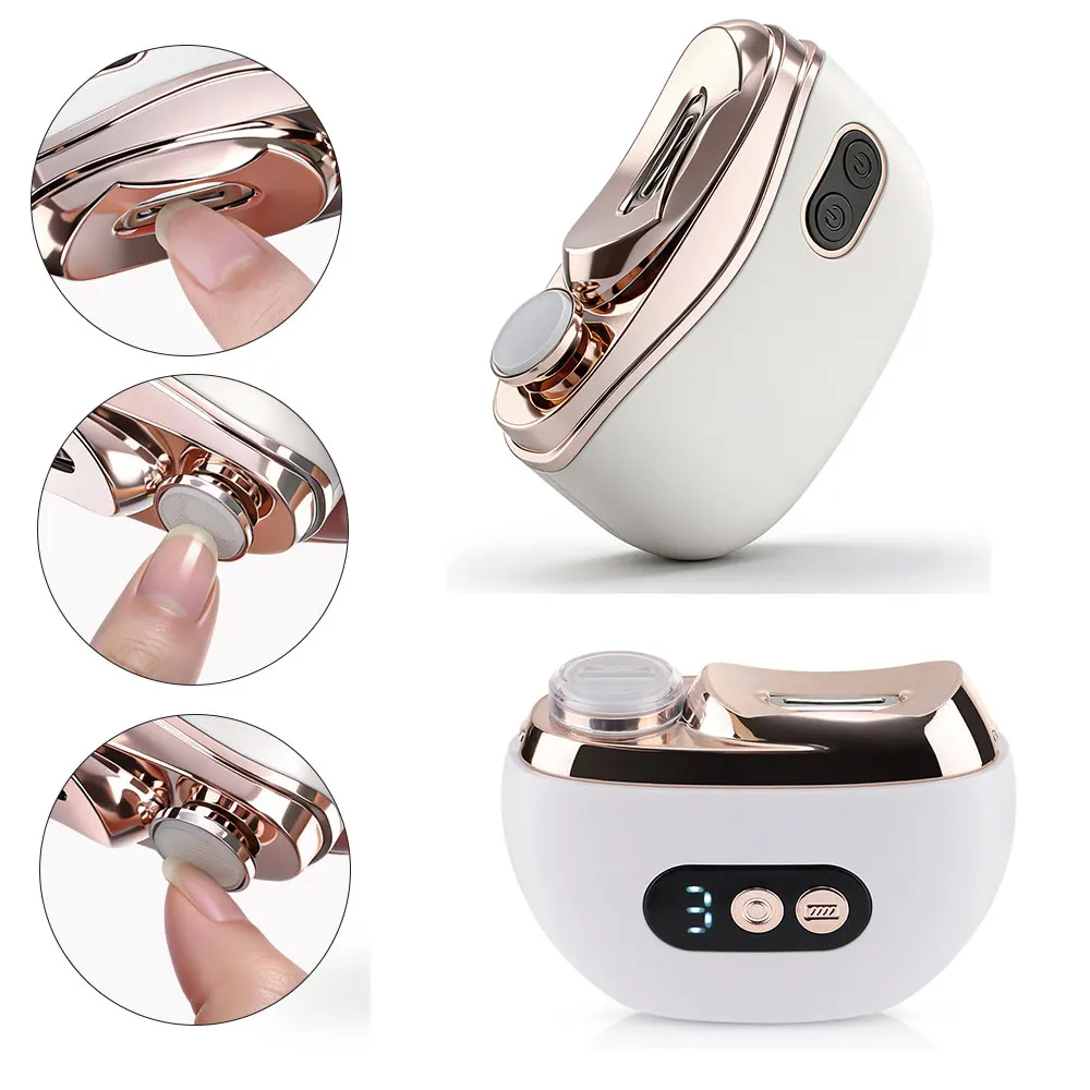 Nail Care Tool Rechargeable with 2-Speed Precision Control LED Illuminated Auto Nail Clipper Safe Alloy Blade  Debris Storage