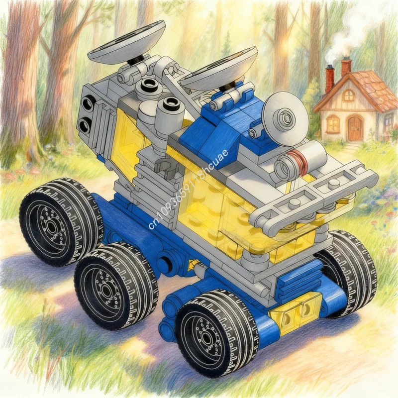 158pcs MOC Space Classic Rover Model Building Blocks Architecture Assemble DIY Creative Idea Festival Gifts Brick Toy Education