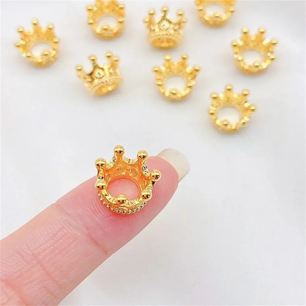 

18K Gold-plated Zircon Crown with DIY Handmade Bead Bracelet, Necklace Accessories, Bead Jewelry Materials