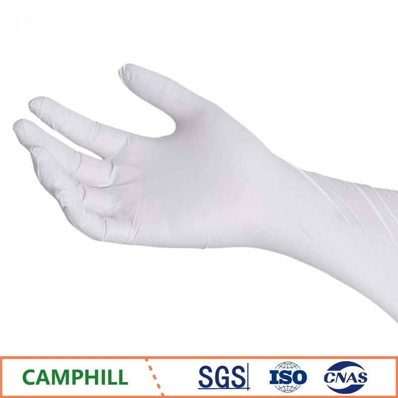 

Direct saling 9-inch/12-inch White fingertip pitted surface gloves non-slip wear-resisting disposable purified nitrile gloves