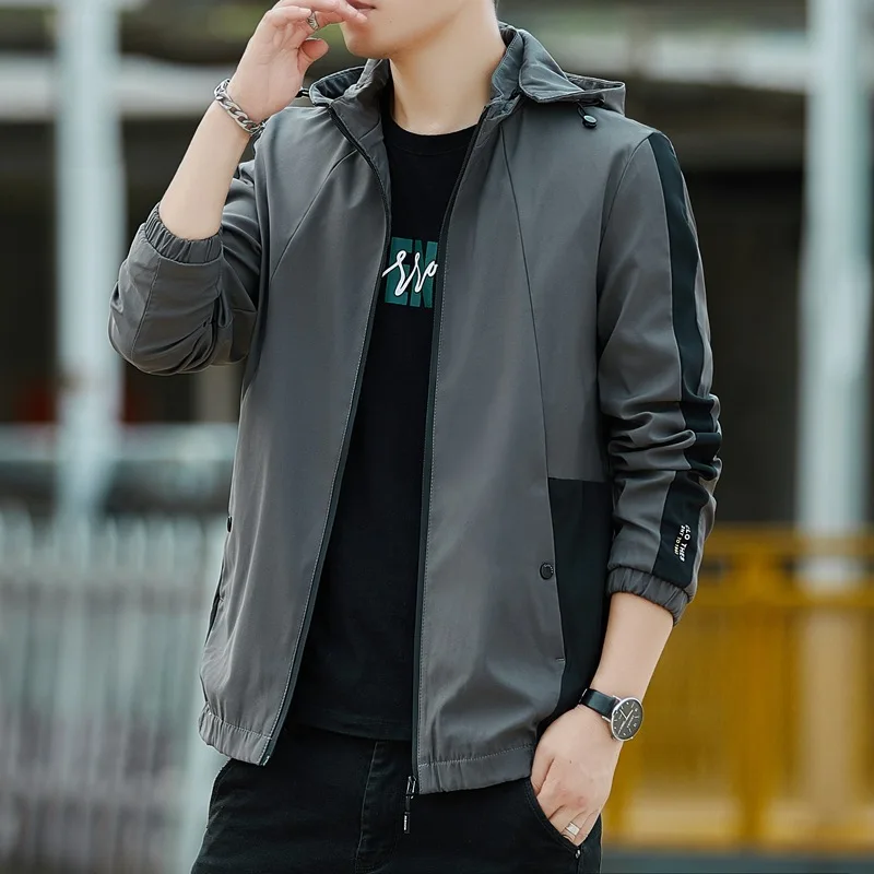 Jaket Hoodie Pria Modis Pakaian Olahraga Trendi Kasual Lengan Panjang Musim Semi Gugur Terbaru untuk Remaja