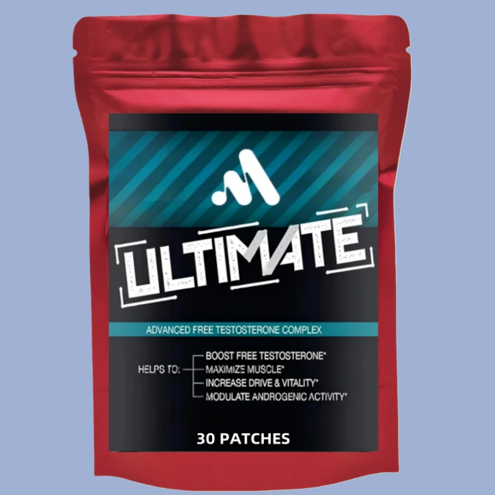 Testosterone Booster Transdermal Patches for Men, Maca Root, Saw Palmetto 30 Patches