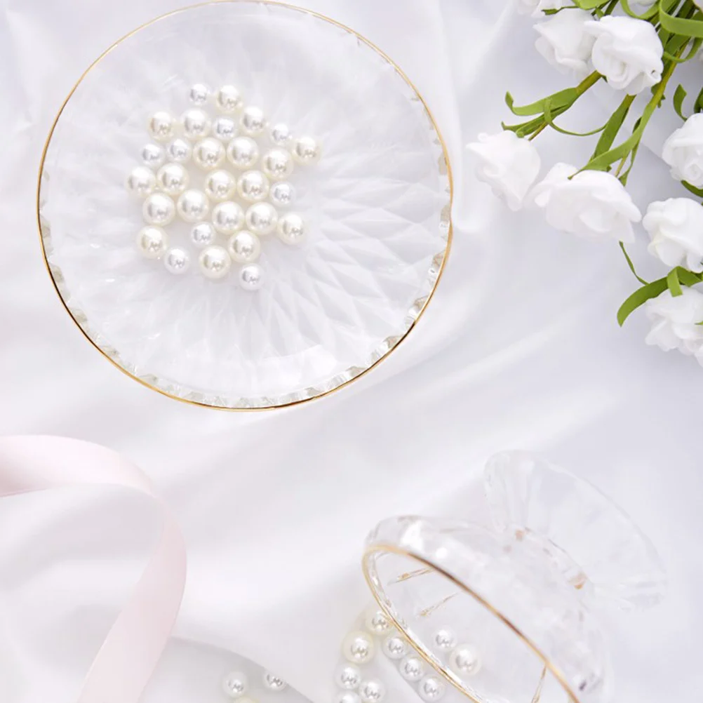

1Pcs Gold Edge Glass Jewelry Holder Jewelry Display Container Photo Prop Earring Storage Holder Desktop Decor