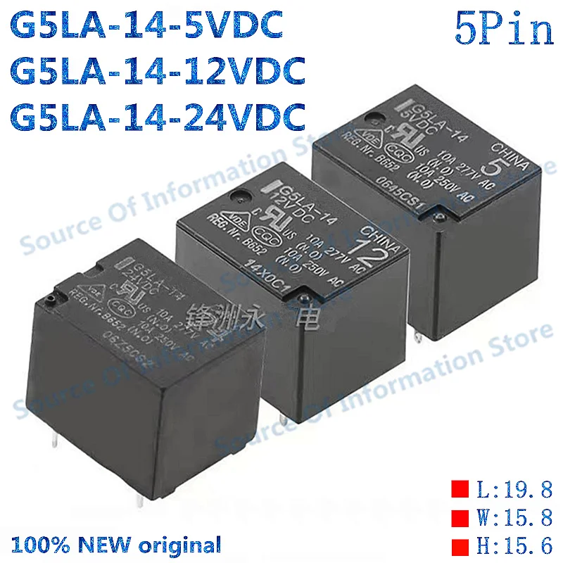 5PCS G5LA-14-12VDC 5Pin 10A T73 Relay G5LA-14-24VDC G5LA-14-5VDC 100% New Original