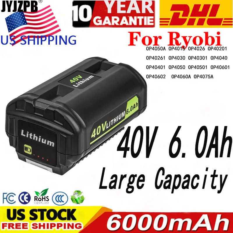 

Replacement Battery for Ryobi 40v Battery OP4015 OP4050A OP4040 OP4050 OP40201 Compatible with Ryobi 40V Cordless Power Tools