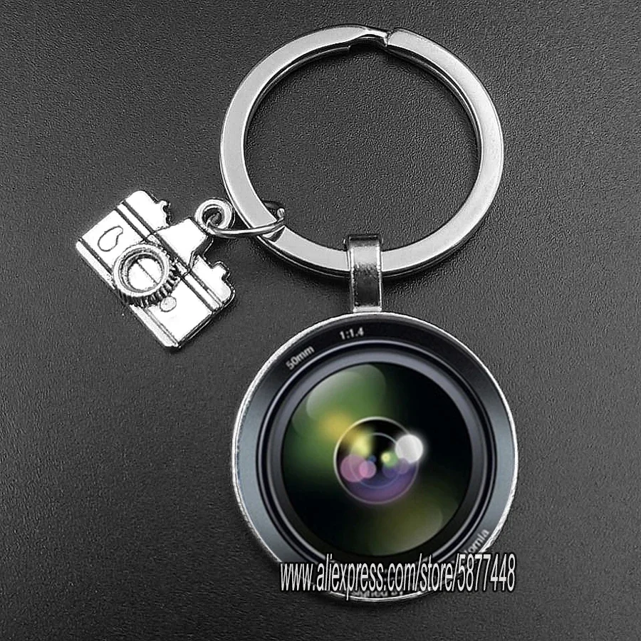 Fashion SLR Lens Camera Pendant Keychain Photographer SLR Enthusiast Key Ring Personality Jewelry Gift for Photography Lovers