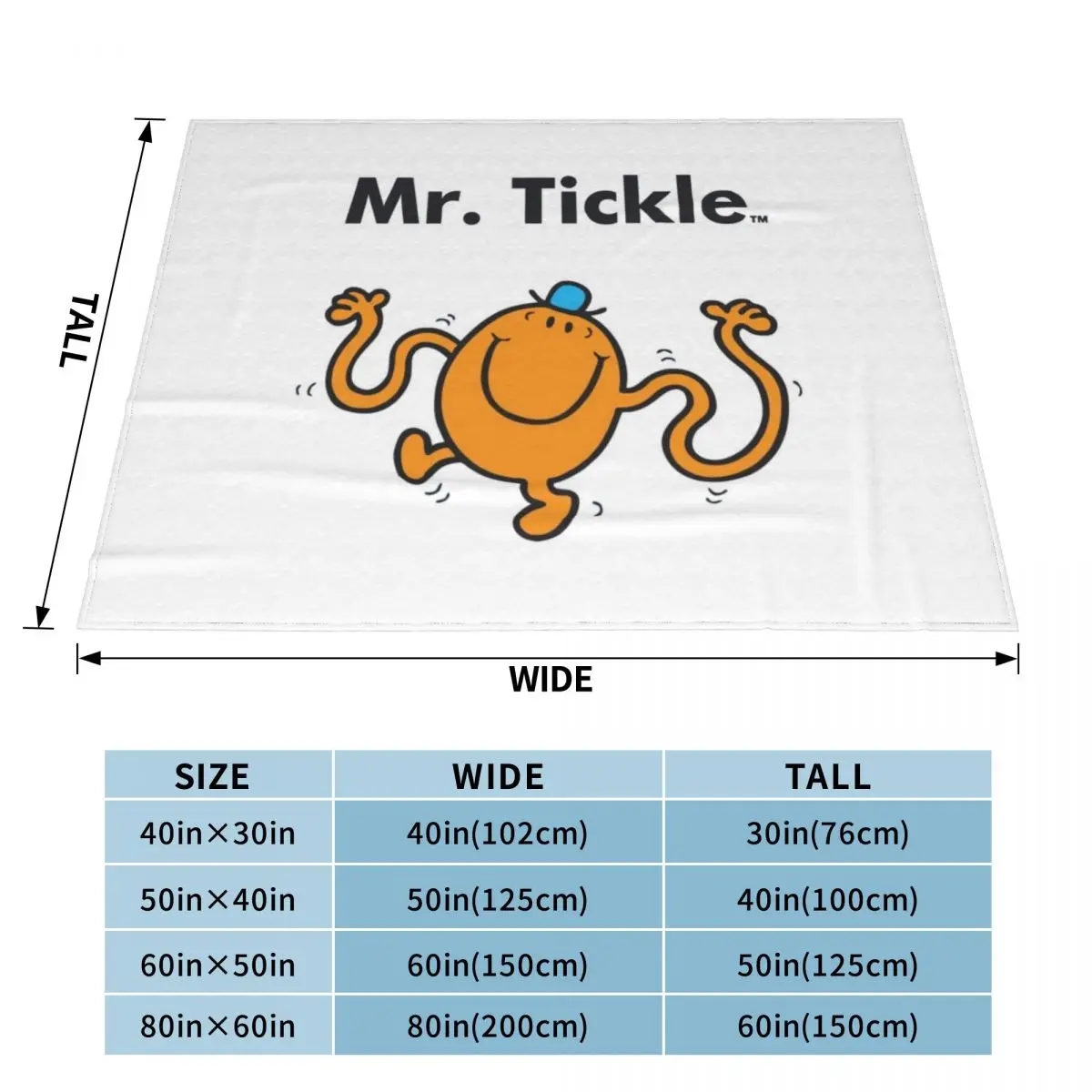 Unique Print with Mr. Tickle Cool Throw Blanket Hairy manga Blankets