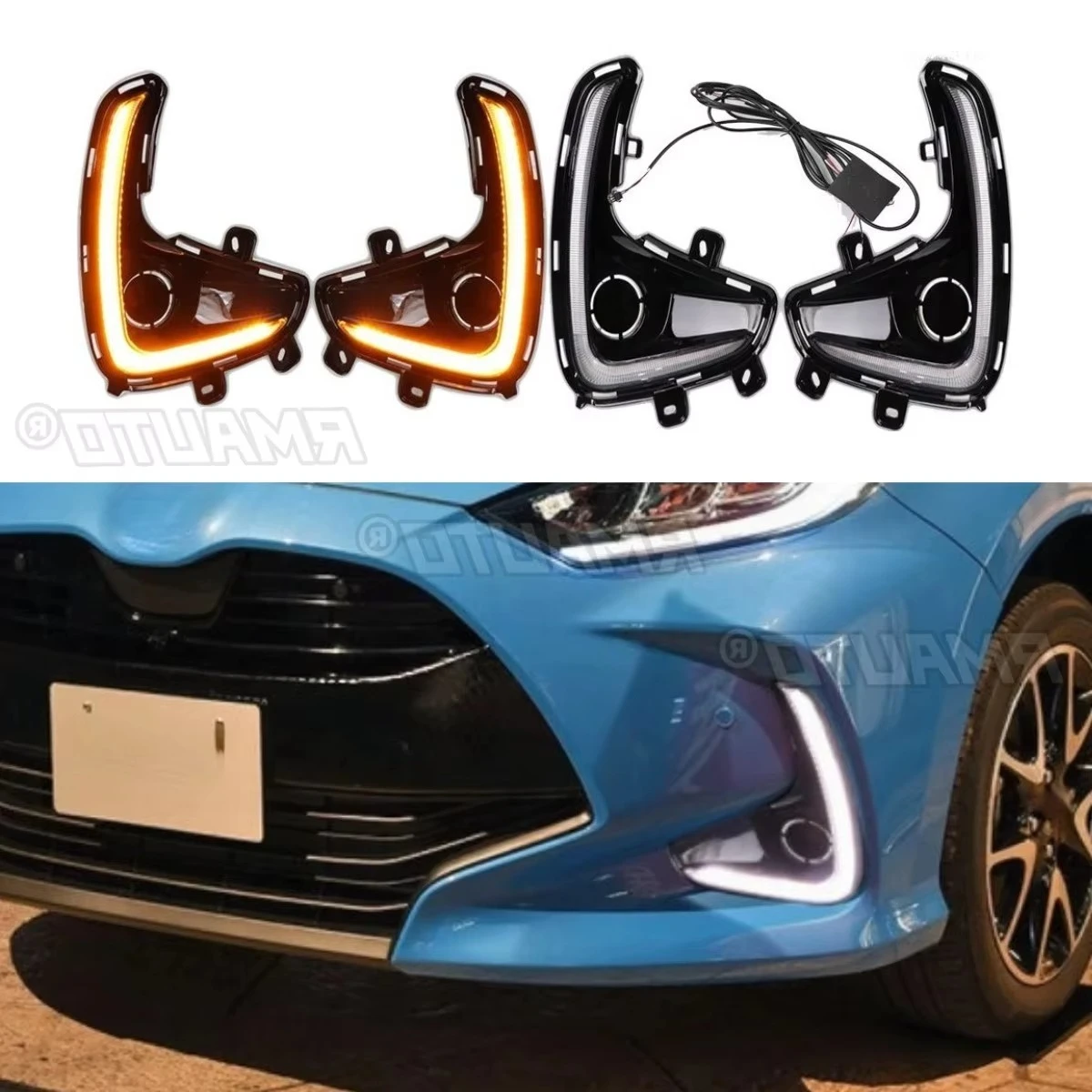 

For Toyota Yaris 2020-2022 Front Bumper LED Light Brake Fog Left Right Rear LED Taillight