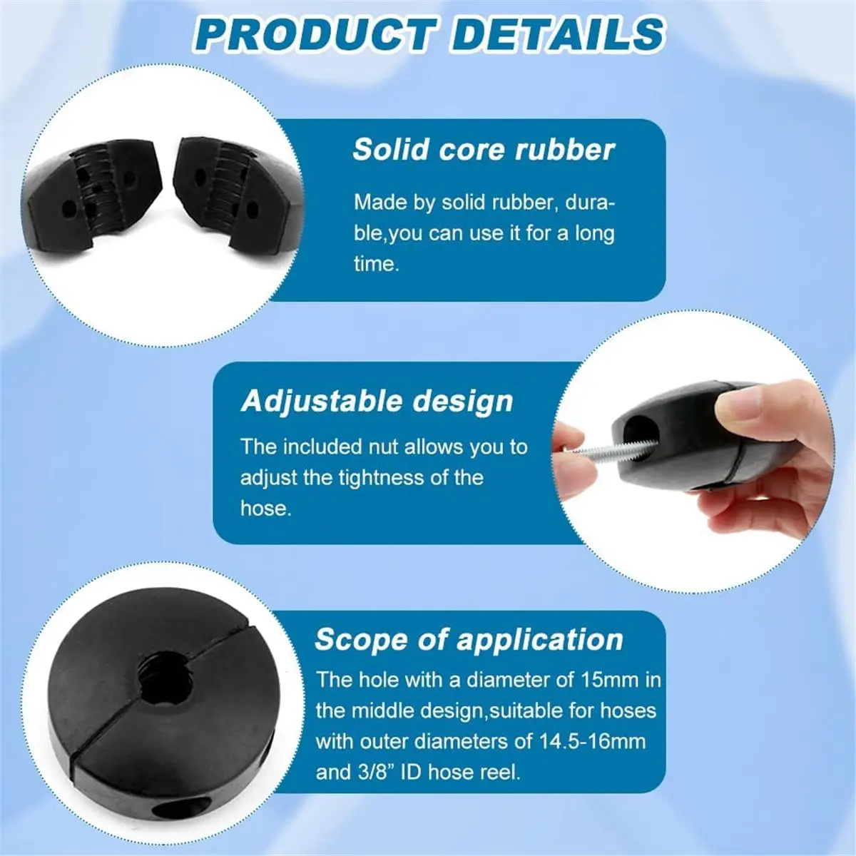 Ball Stopper for Air Hose Reels, Adjustable Hose Bumper for 3/8