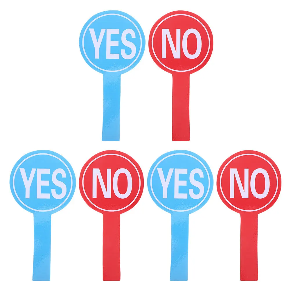 

6Pcs Single Sided Handheld Judging Boards Yes No Classroom Voting Paddles for Teachers Students Event Use Lightweight Response