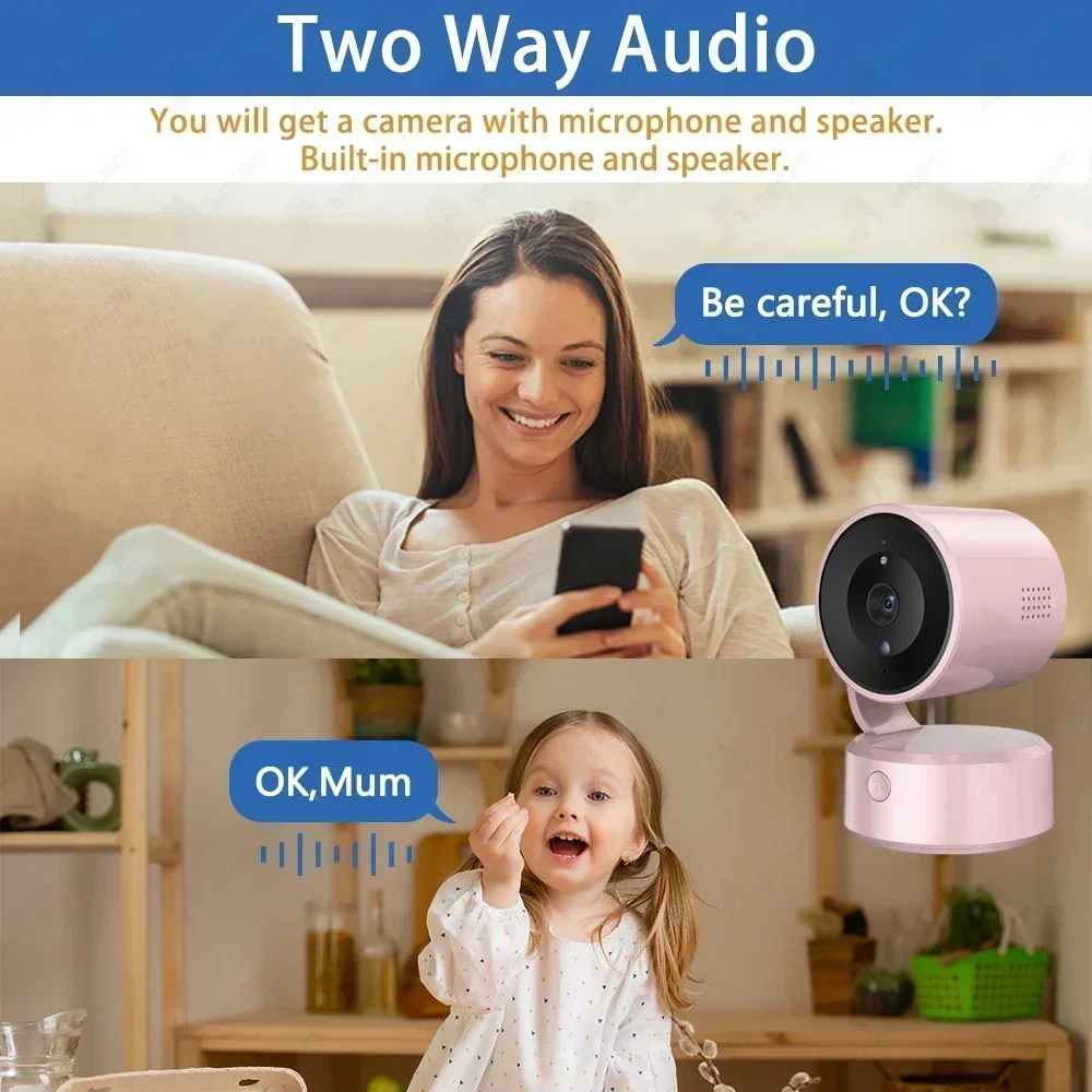 5MP Tuya Wifi One-Touch Call Camera Indoor  Security IP Camara Two Way Audio Mini Baby Monitor PIR Auto Tracking Surveillance