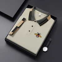 Nueva camiseta Polo transpirable de manga corta con cuello bordado a la moda para hombre, Top de alta calidad para exteriores para hombre