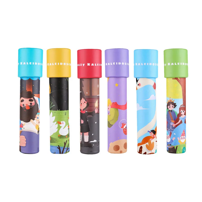 1pcs 만화경 교육 장난감 만화 종이 마술 변화 무쌍 비 조절 가능한 컬러 세계 장난감 어린이 클래식 장난감 선물