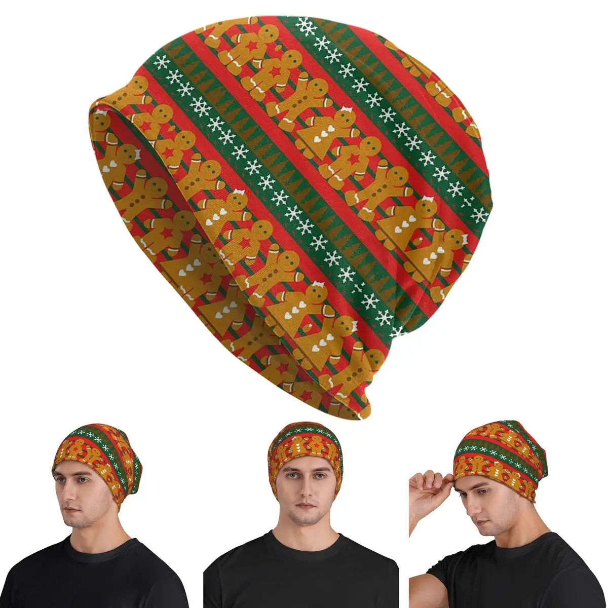 

Merry Christmas & Happy Holidays! Skullies Beanies Hats Warm Autumn Winter Outdoor Cap Knitted Bonnet Caps for Men Women Adult
