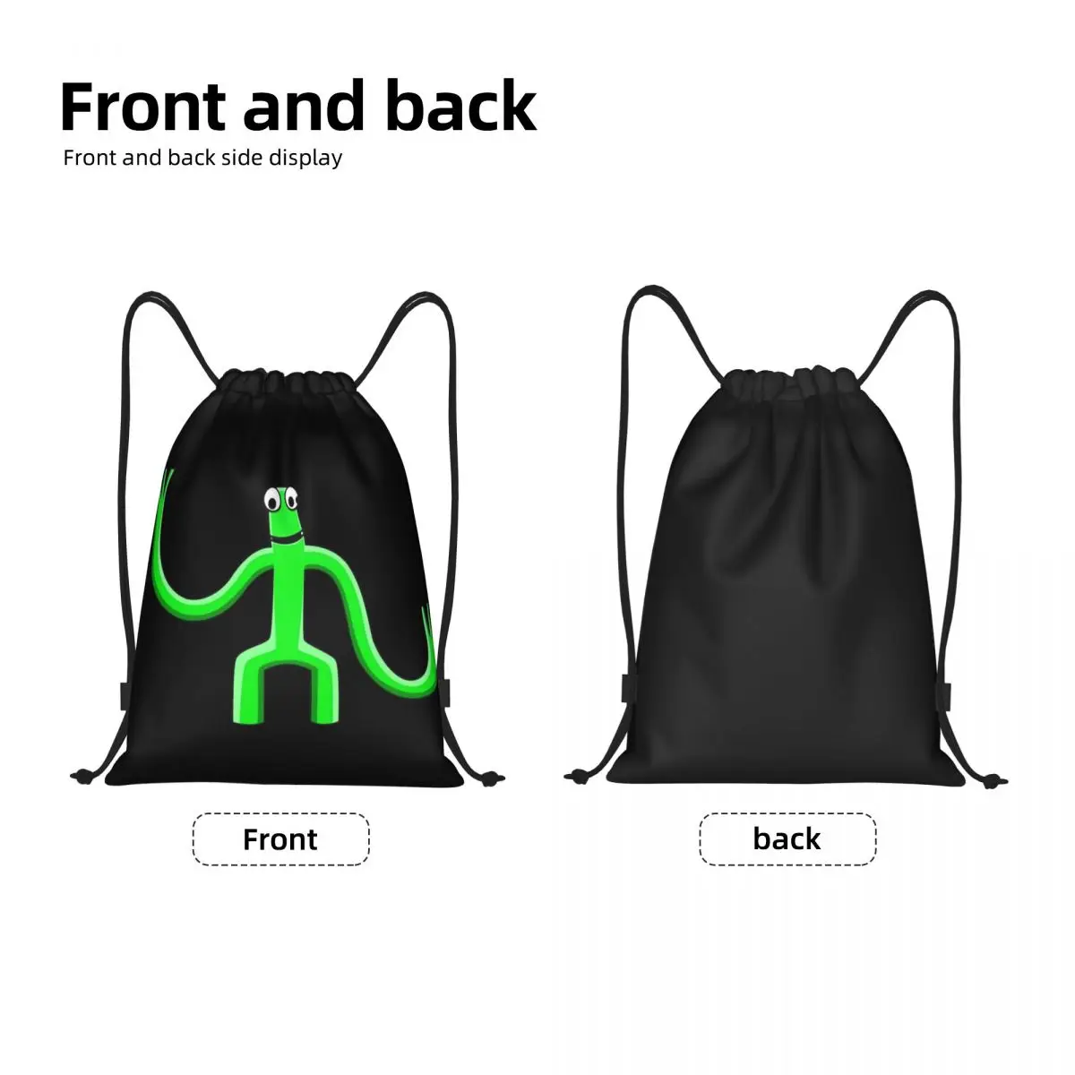 Custom Green Rainbows Friend Video Game Drawstring Backpack Bags Women Men Lightweight Gym Sports Sackpack Sacks for Yoga