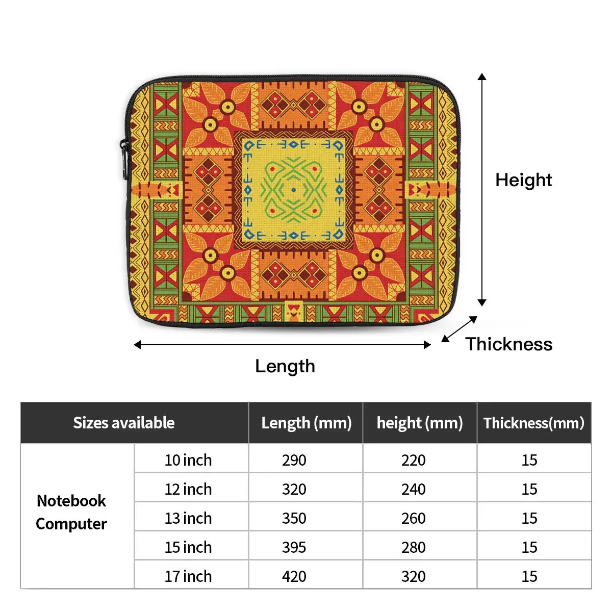 Traditional Oriental Carpet In Nomad Style Pattern Computer ipad Laptop Cover Case Laptop Sleeve Bag Portable Cover Fundas Pouch