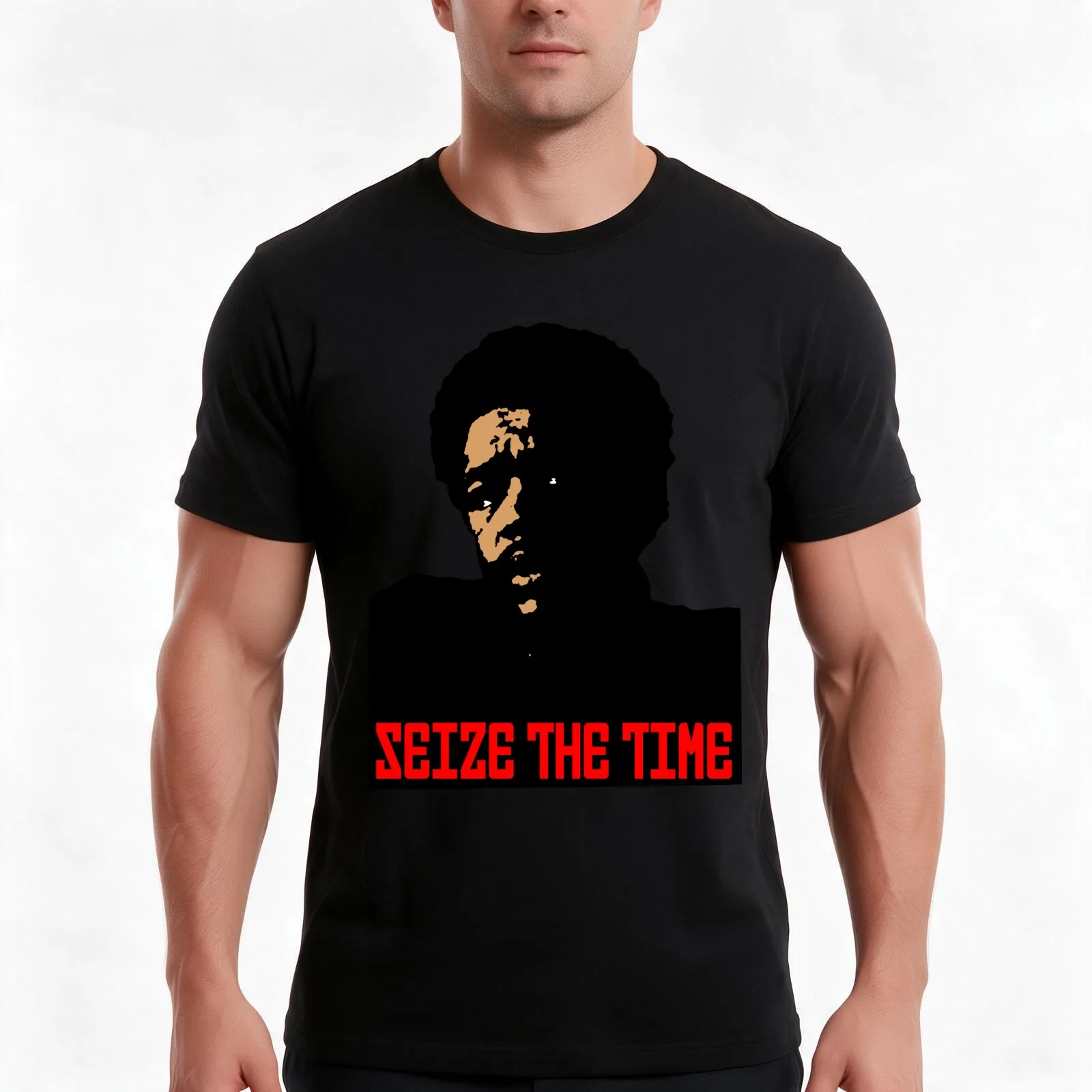 SEIZE THE TIME (BOBBY SEALE) T-Shirt, Summer Casual Cotton Tee, Oversized Streetwear Tops, Vintage Graphic Print, 100% Cotton