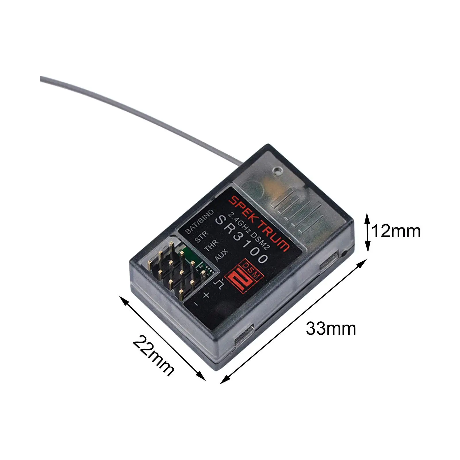 

3chl Surface DSM2 Receiver Easy to Install Lightweight Durable Small Accessories for RC Boat with Bind Plug Hobby Vehicle Parts