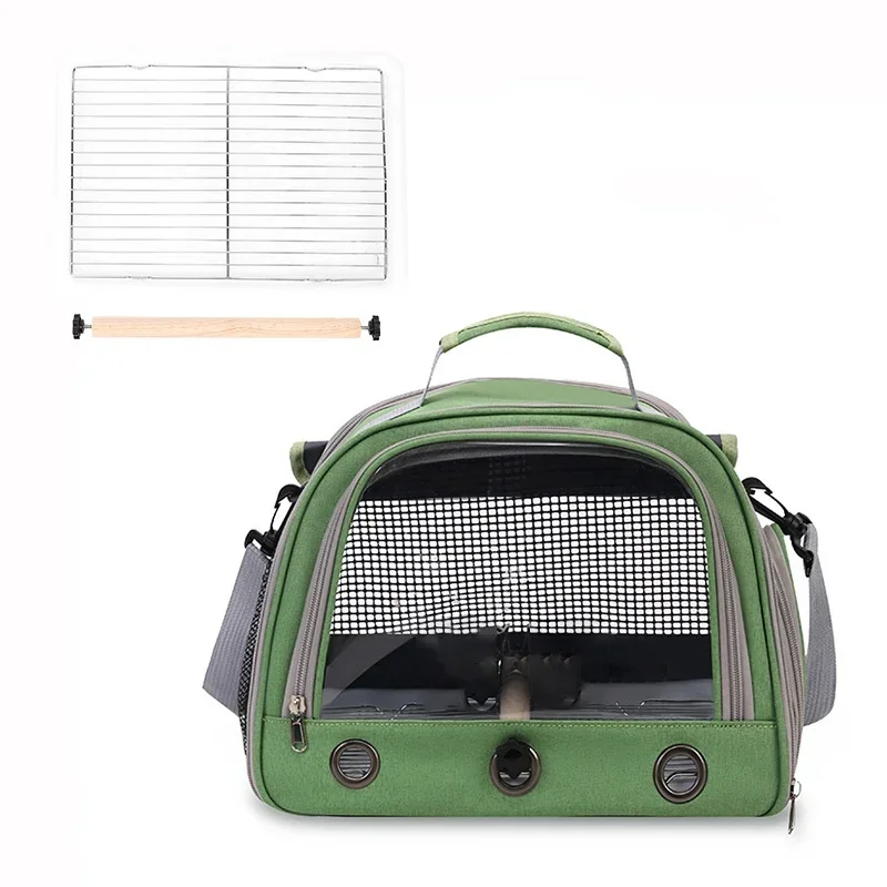 Portable Bird cages Parrot Carrier Bag Set Bird Backpack with Perch and Tray Curtain for Budgie Parakeet Pet Travel Handbag