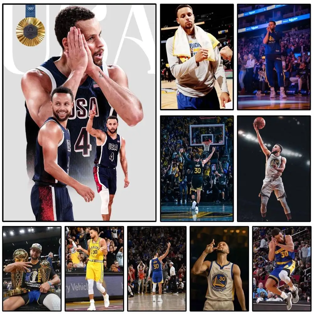 1PC S-Stephen Super Star C-Curry Poster Self-adhesive Art Waterproof Paper Sticker Coffee House Bar Room Wall Decor