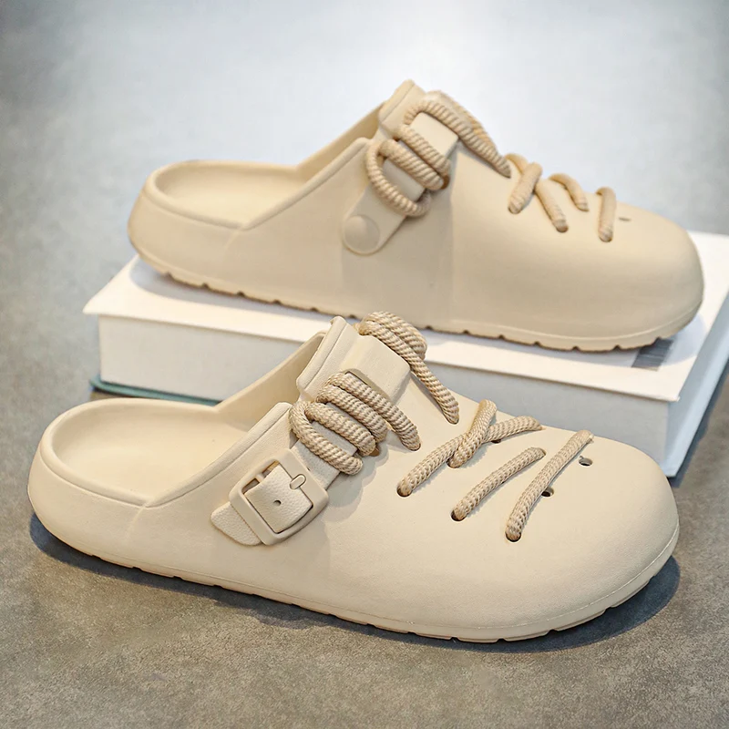 

Unisex Summer Outdoor Wear Holes Slippers Driving Beach Sandals Flat Heel Breathable EVA Material Sporty Casual Slip-On Shoes