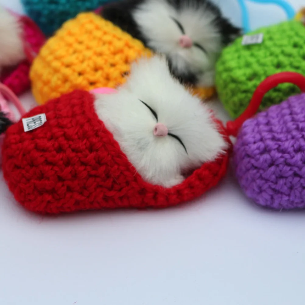 Realistic Sleeping In Slipper Mini Kitten Shoe Decor Mini Kitten In Shoe Handheld For Christmas Wedding Party Kids Gift Red