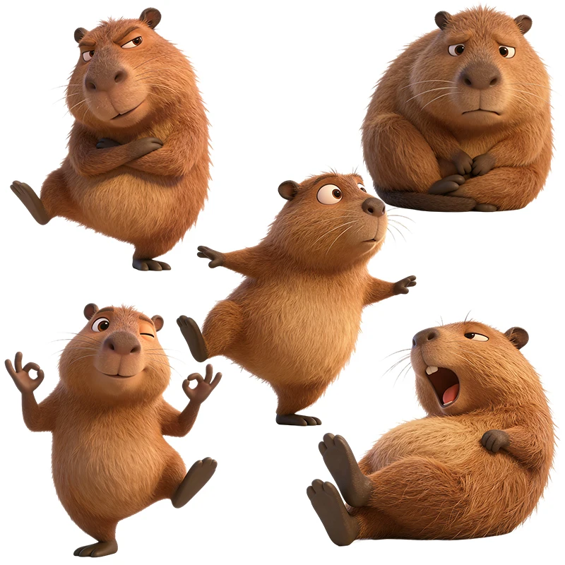 Three Ratels CD278 Funny Capybara Cartoon Wall stickers for home decoration car decals