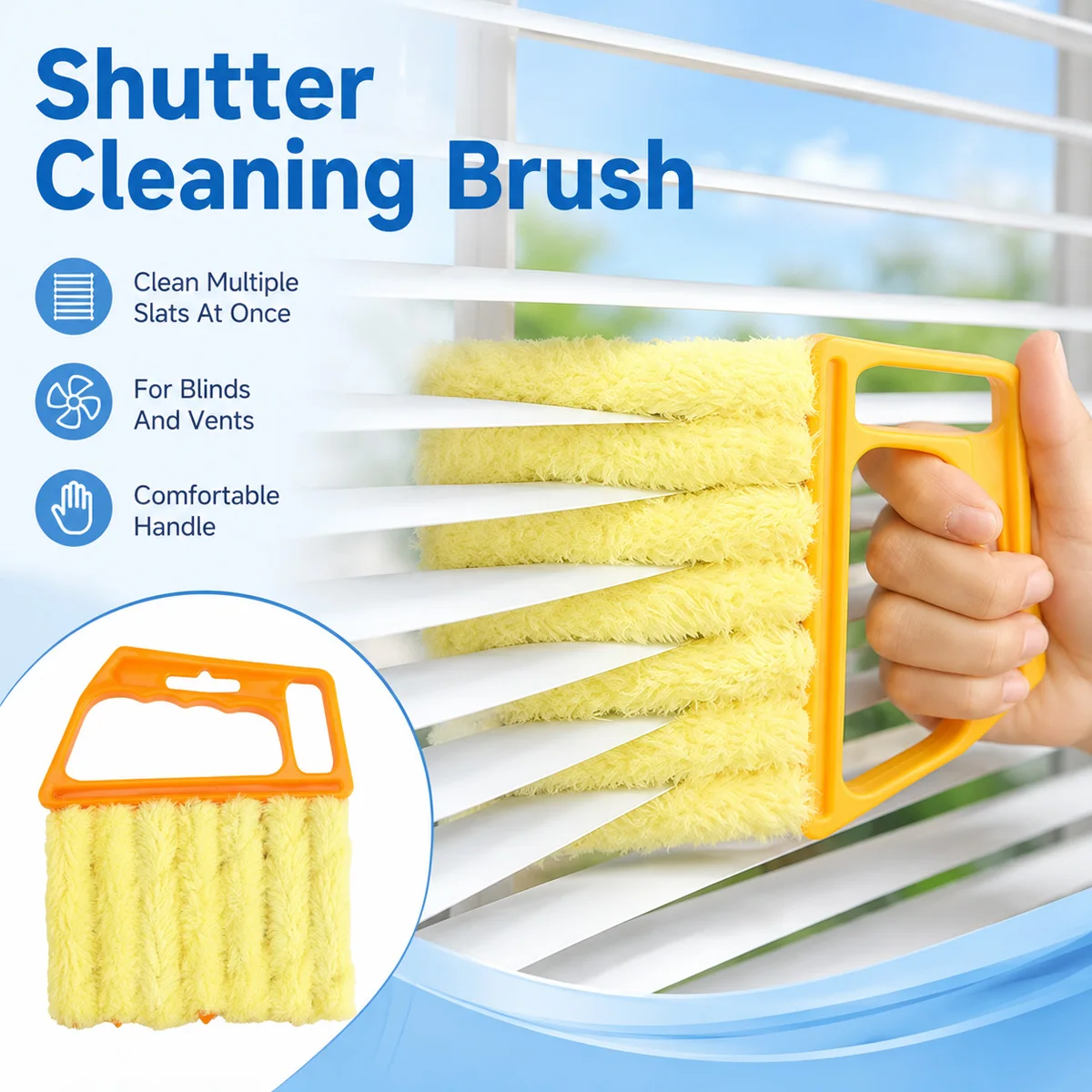 Venetian Blind Cleaner Brush Window Blinds Cleaning Tool Reusable Dust Remover Simple Household Duster For Home Office Kitchen
