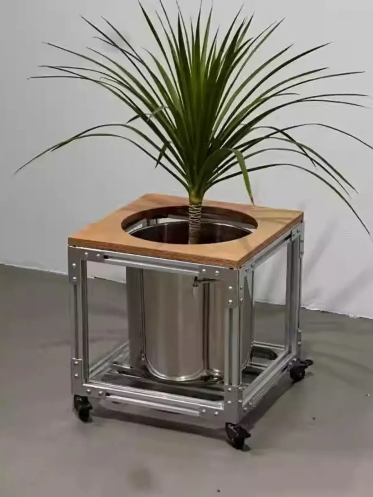 Creative aluminum profile movable green plant shelf coffee shop decorative flower tray cart storage flower stand home