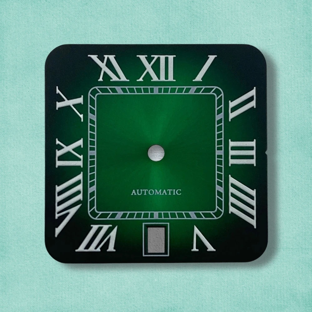 

27mm S Logo Square Rome Dial Fit NH35/NH36/4R/7S Automatic Movement Fit 6 O'clock Watch Modification Accessories 3/3.8/4O'clock