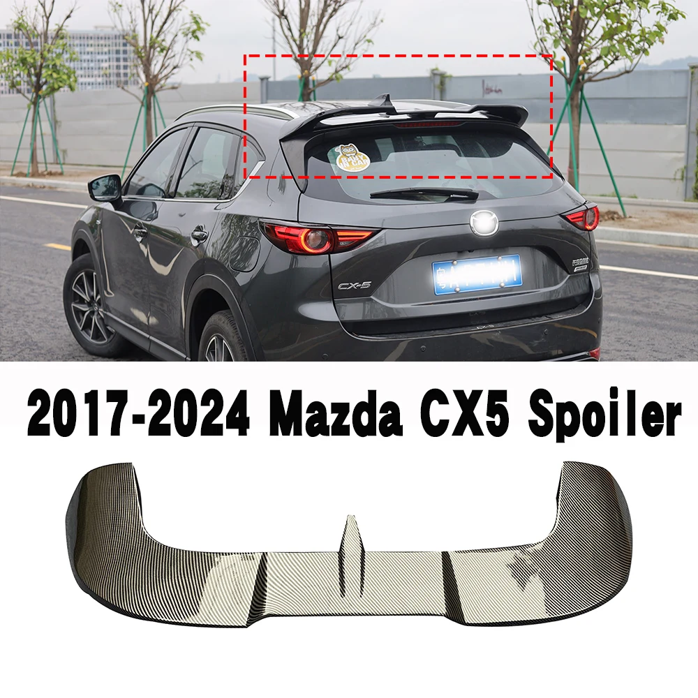 FRP Plastic Unpainted Color Rear Roof Spoiler Tail Trunk Boot Lip Wing Car Accessories Fit For Mazda CX-5 CX5  2017 2018 2024