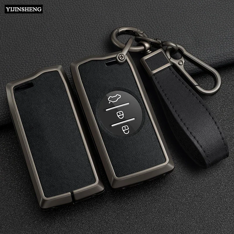 Zinc Alloy + Leather Car Key Case Full Cover for Chery Tiggo 4 5X 7 Pro 8 Exeed Txl Tx Lx Remote Protector Shell Fob